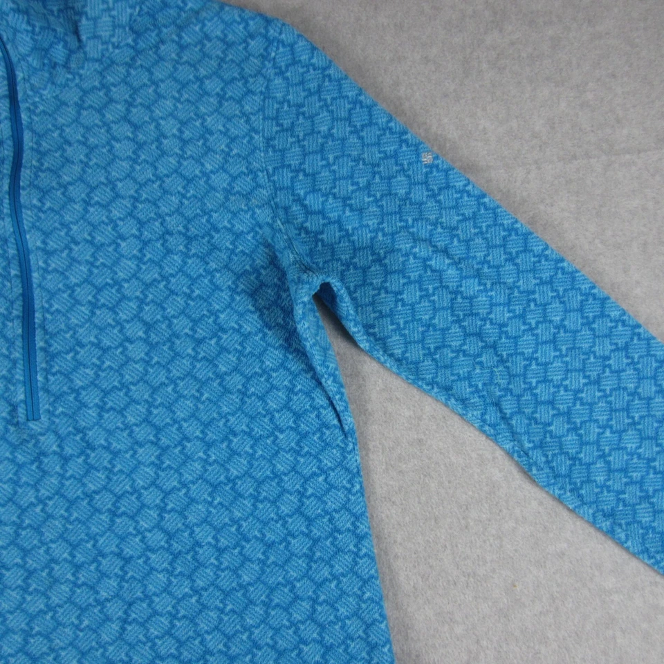 Columbia Pullover Womens M Blue Geometric Lightweight Fleece 1/4 Zip - Image 4 of 4