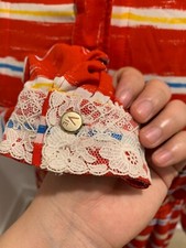 red vintage lace polyester dress