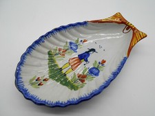 GRAND & RAVISSANT VIDE POCHE / PLAT DÉCOR BRETON EN FAIENCE DE QUIMPER HB