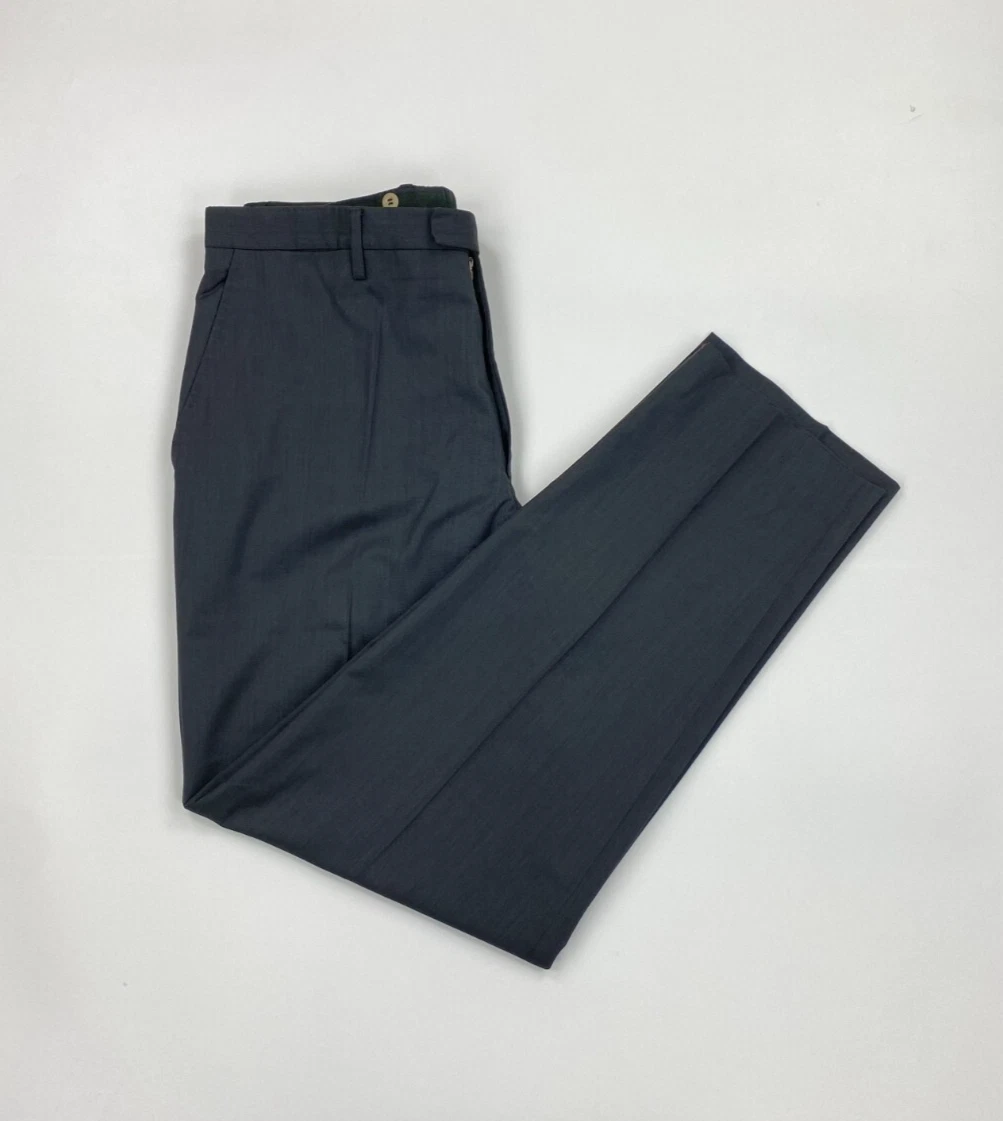 Pantalon Gucci homme noir et gris W35 L33 laine oeil d'oiseau plat doublé devant B