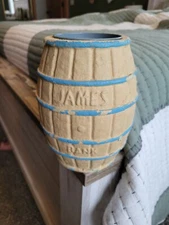 Vintage James Candy Company Salt Water Taffy Barrel Bank Atlantic City NJ Clown