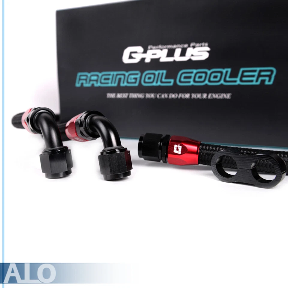 30 Row AN10 Universal Aluminum Engine Oil Cooler +Thermostat Adapter Kit+ 7" Fan - Image 2 of 4