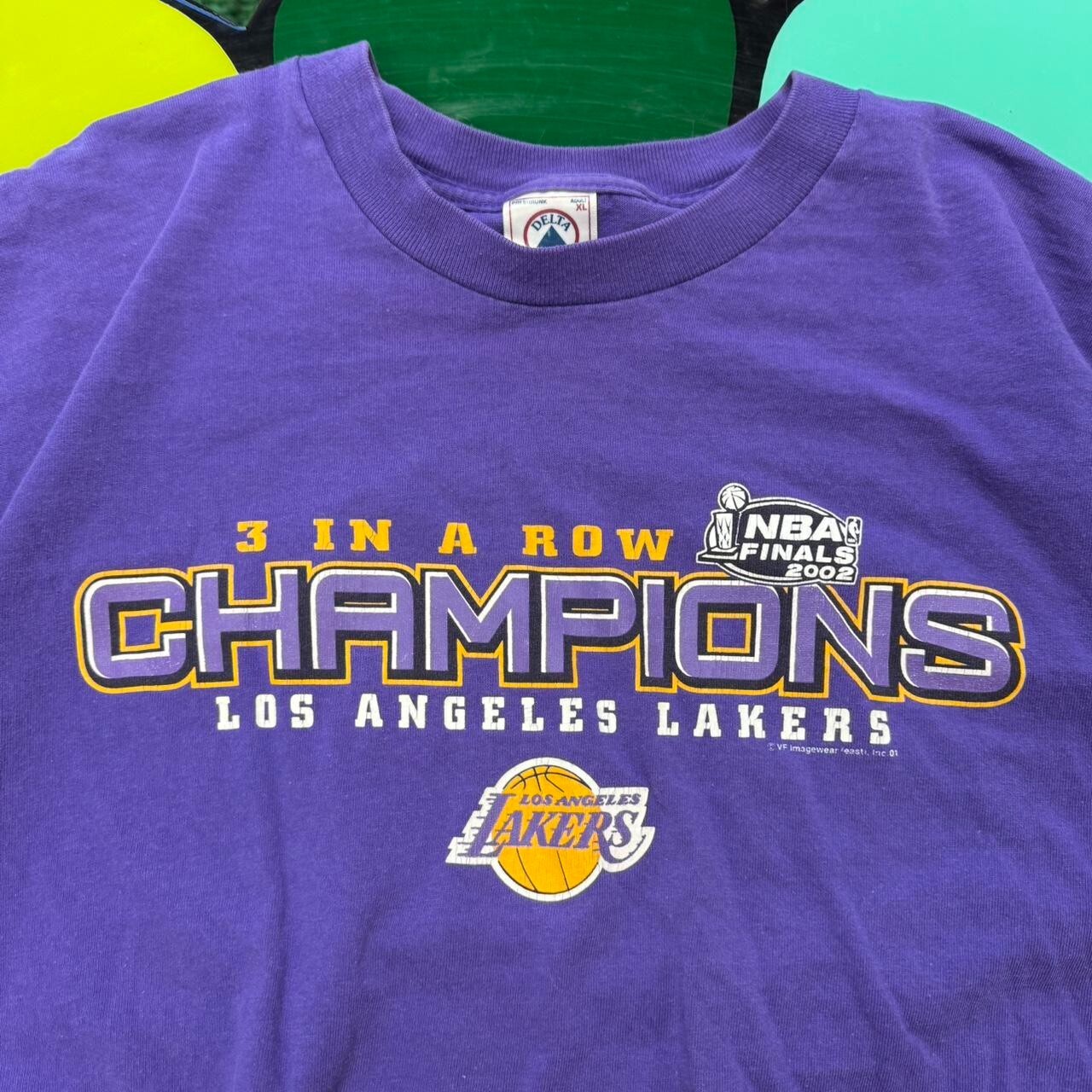 FILA Maglietta Vintage NBA Basketball Los Angeles Lakers "3 In A Row" Finals Kobe