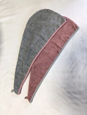 2x Frottee Haarturban mit Knopf, Kopf Handtuch Haartuch Turban 100% Baumwolle - Bild 1 von 4