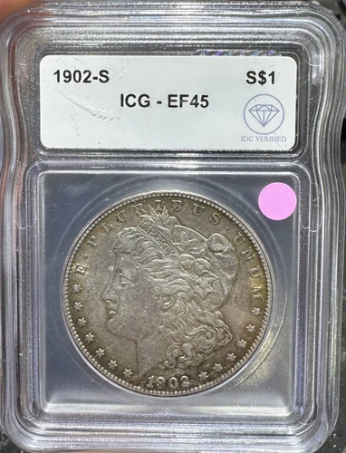 1902 S Morgan Silver Dollar ICG XF-45 IDC Verified