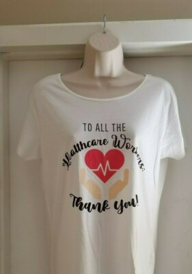NWT   Womans T-Shirt Healthcare Worker Thank you logo 