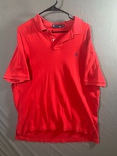 Ralph Lauren Polo Shirt Adult Extra Large Red Short Sleeve Preppy Mens 689
