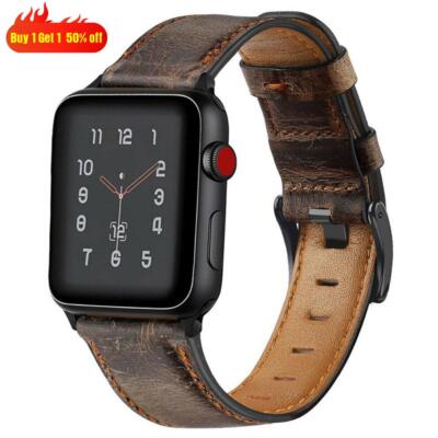 Retro Genuine Leather Band Strap for Apple Watch Series