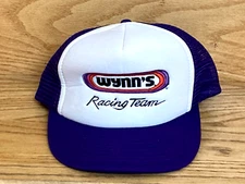 Vintage Wynn’s Racing Hat Snapback Mesh Patch Roped Trucker Cap Purple