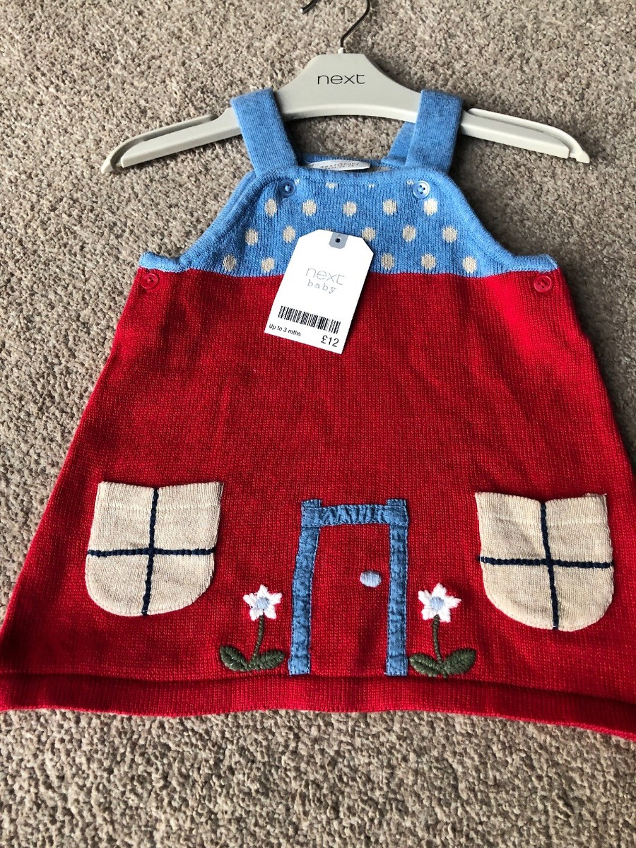 Next Knitted Pinafore Dress House 0-3 Months Cute Novelty UK
