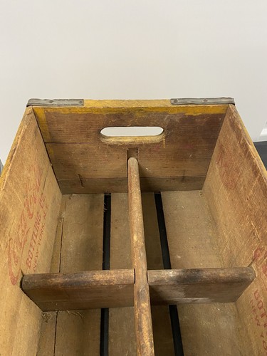 Vtg Coca Cola Yellow Crate 8” Tall New York City Wood Coke Soda Bottle Carrier - Picture 8 of 9
