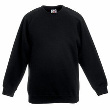 Image of Kid Children Boy Girl Fruit of the Loom Classic Cotton Raglan Sweatshirt Top