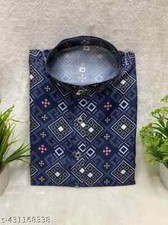 Indian Traditional Cotton Blend Classic Men Kurta