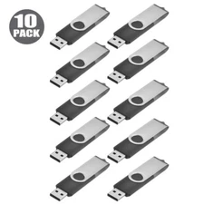 1/10 Pack 1G-32G USB 2.0 Flash Drive Swivel Memory Stick Pendrive Storage LOT
