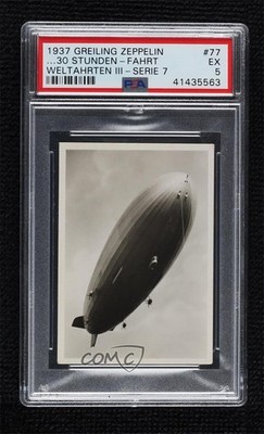 1930s Greiling Zeppelin Weltfahrten III - Serie 7 Luftschiff Hindenburg #77 0p1e