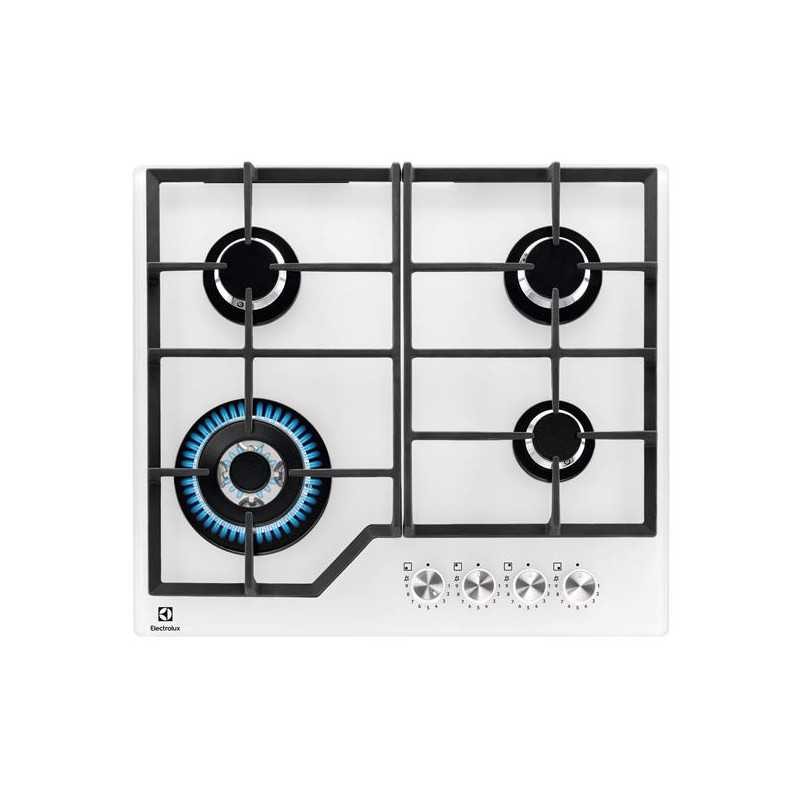 Table de cuisson gaz en verre noir Gas on Glass line avec 4 brûleurs