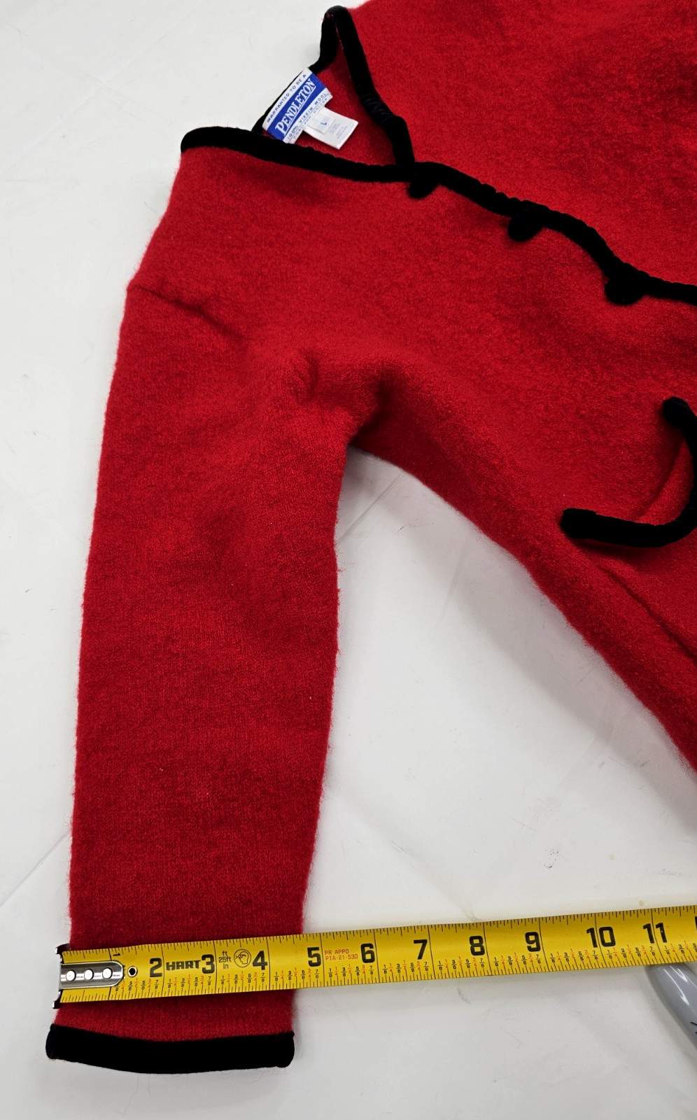 Vtg Pendleton 100% Virgin Wool Red Button Cardiga… - image 6