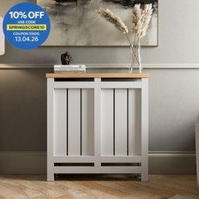 Radiator Cover White Modern Vertical Slat Shelves MDF Cabinet Shelf Small