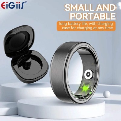 EIGIIS Smart Ring tragbar mit Herzfrequenz/Blutsauerstoff/Schlafmonitor 5ATM Wasser