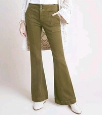 Anthropologie Pilcro  The Letterpress High-Rise Bootcut Trouser Sz 27 Green