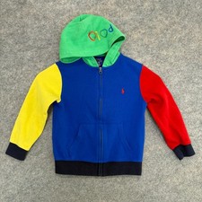 Polo Ralph Lauren Colorblock Hoodie Boys 5 Full Zip Emboirdered Colorful Youth