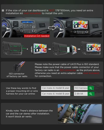 Double 2Din Android 13 10.1" Touchscreen Car Radio Stereo GPS Navigation WiFi 4G - Picture 6 of 21