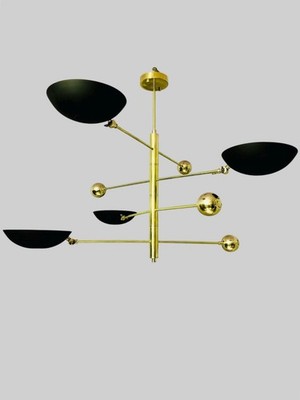4 Pendant Light | Antique Brass Sputnik Chandelier Light | Mid Century Light  Ro