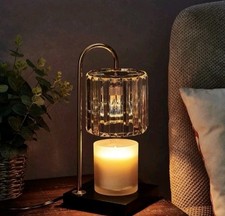 Mikasa Electric Candle Warmer Lamp Gold Crystal Glass Home Accents Open Box