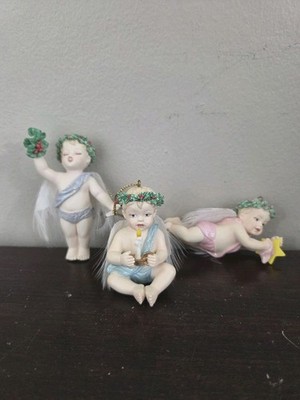 Hamilton Collection Little Messenger Ornaments - Star, Candle & Mistletoe 1997