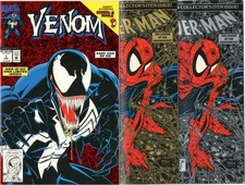 1991 Spider-Man 1 Gold & Silver & 1993 Venom 1 Lethal Protector NM 9.4