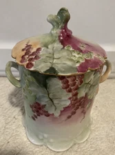 Antique RC Rosenthal CONDENSED MILK JAR - Bavarian - Handles/Lid 2pc - Porcelain