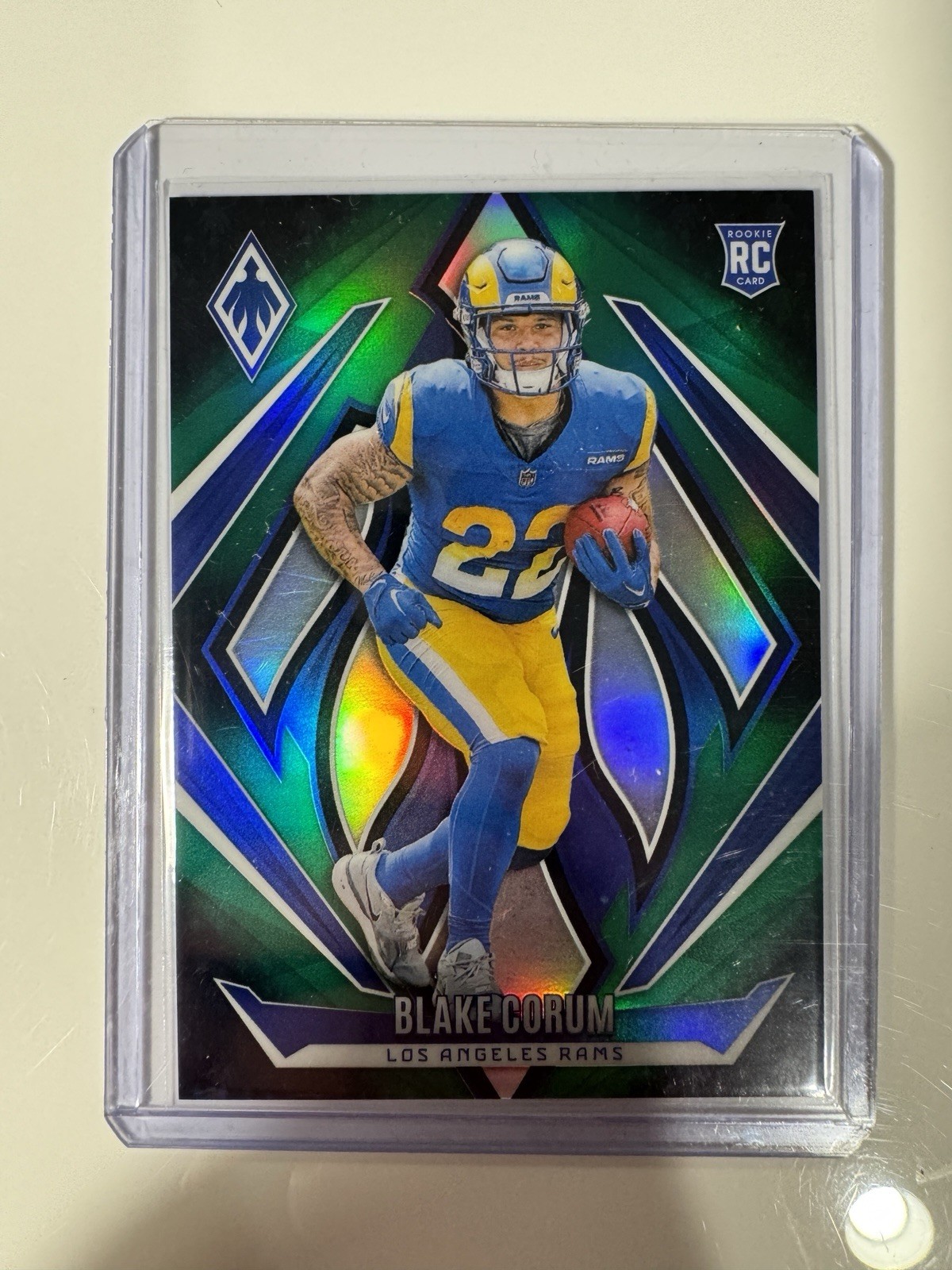 2024 Panini Phoenix - Rookies Blake Corum #158 Green Fade /199 (RC)