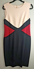 Calvin Klein Sheath Dress Color Block Sleeveless Pink Black Wine Size Missing