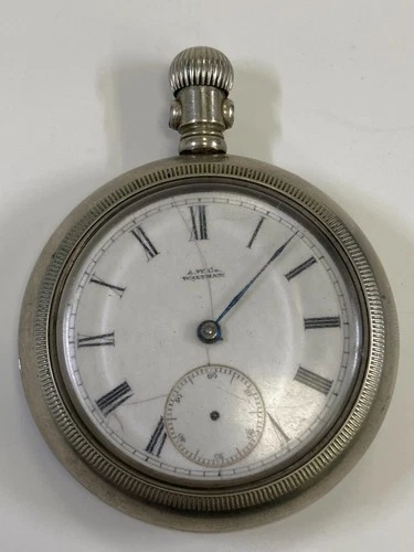 Antique Waltham Silverode Pocket Watch, Pre-Owned, Doesn't Run (37-#20)