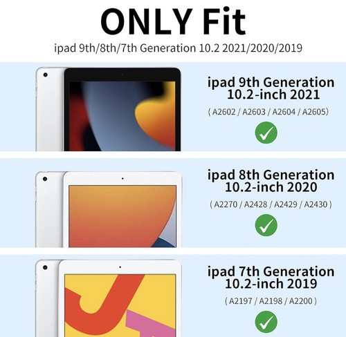 For iPad 9th/8th/7th Gen 10.2 inch Keyboard Case with Pencil Holder Stand Cover - Afbeelding 4 van 7