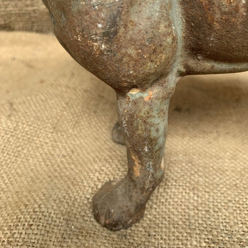 ANTIQUE CAST IRON FRENCH BULLDOG DOG ART STATUE DOORSTOP 9.5” - Picture 11 of 15