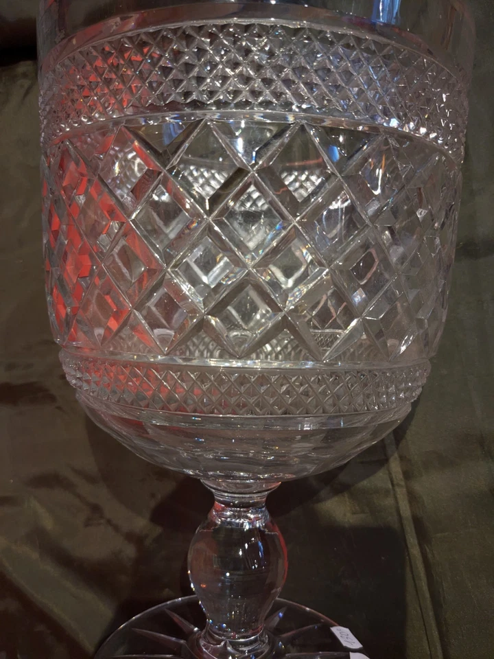 Grande coupe de mariage en cristal ancienne cristallerie verre verrerie déco  - Photo 2/4