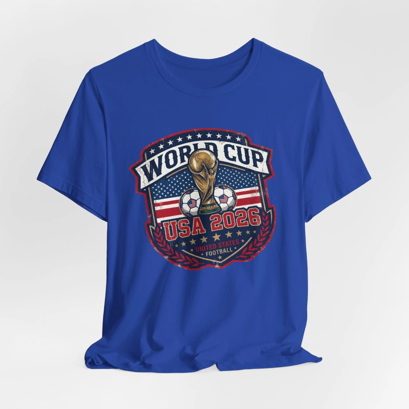 World Cup USA 2026 Soccer Trophy Tee | USA Flag Back