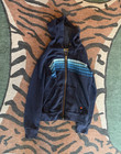 Aviator Nation Unisex Kids 10 Navy Blue Striped Full Zip Hooded Fleece — photo 1