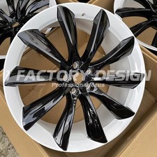 1pc Custom Turbine Style White Black Staggered Wheels Rims Fits Tesla Model Y