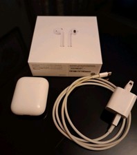 Used Apple Airpods 1st Gen w Original Box  Charging Cord read Desc For Issues 