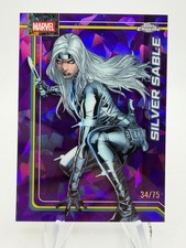 2026 Topps Chrome Marvel Sapphire SILVER SABLE Purple Refractor 34/75 #158