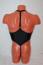 Men Thong Leotard 152-71 Open Back Black Spandex Size L