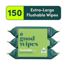 Flushable Butt Wipes, Botanical Bliss Scented, 3 Pack, 150 Total Wipes