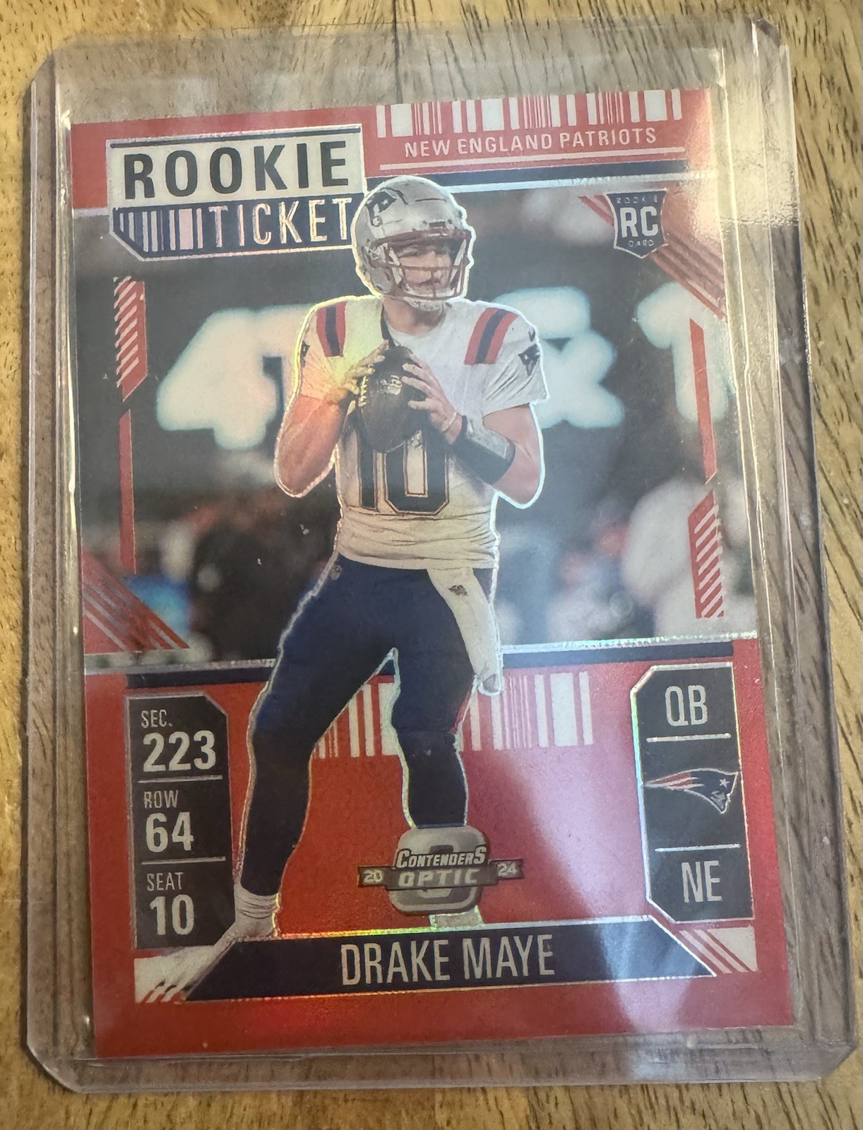 2024 Panini Contenders Optic - Rookie Ticket Drake Maye #70 Red Prizm /199 (RC)