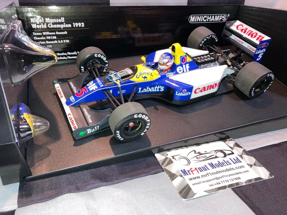1:18 MINICHAMPS 110920005 Nigel Mansell Williams FW14B #5 World Champion Gp - Immagine 2 di 4