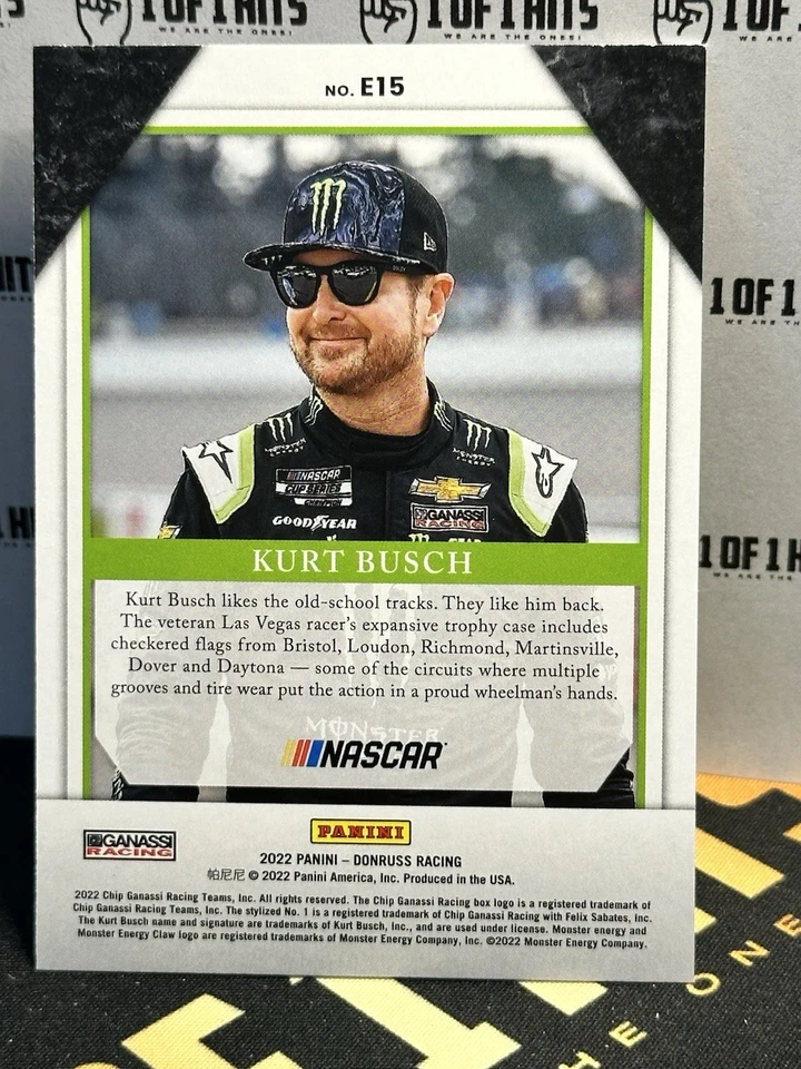 Kurt Busch 2022 Donruss - Elite Series Checkers #E15 - - Image 2 of 2