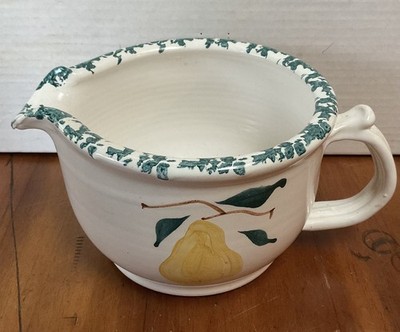 Contemporary Pottery Pitcher Pear Design Hand Painted Oregon
