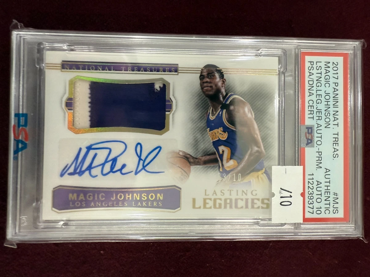 Panini Magic Johnson Basketball Autographed Sports Trading Cards