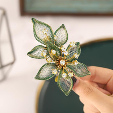 Flower Bridal Hair Clip Rhinestone Bride Wedding Hair Piece Crystal Hair Barr...
